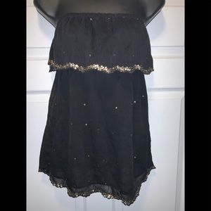 NWT Charlotte Russe Black Chiffon strapless top